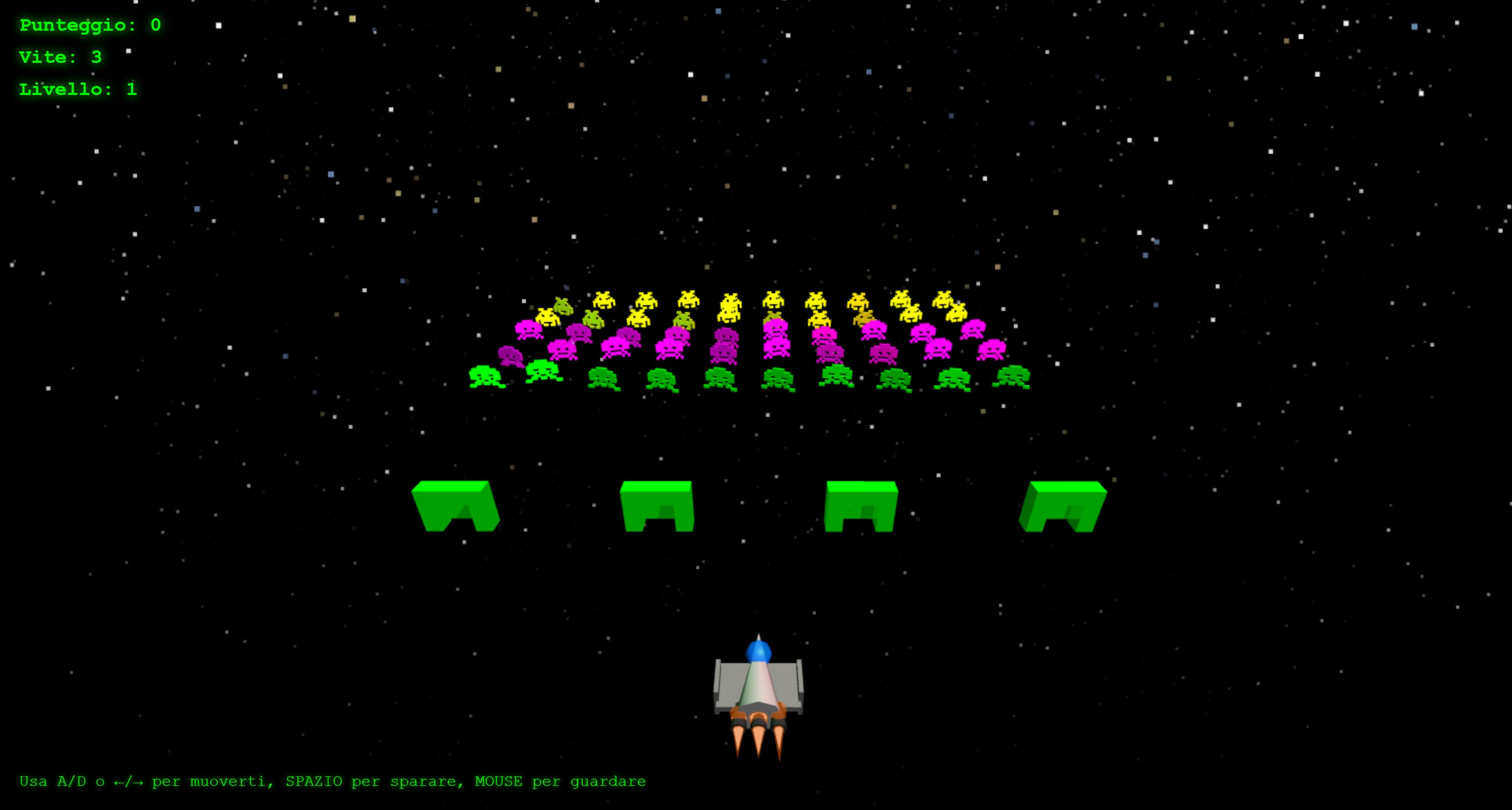Space Invaders 3D - Anthropic Claude