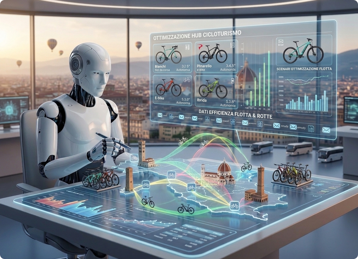 Case study cicloturismo: agenti AI per ottimizzare la flotta multi-hub di un bike-rental premium